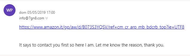 Email inviata a truffatore amazon 1