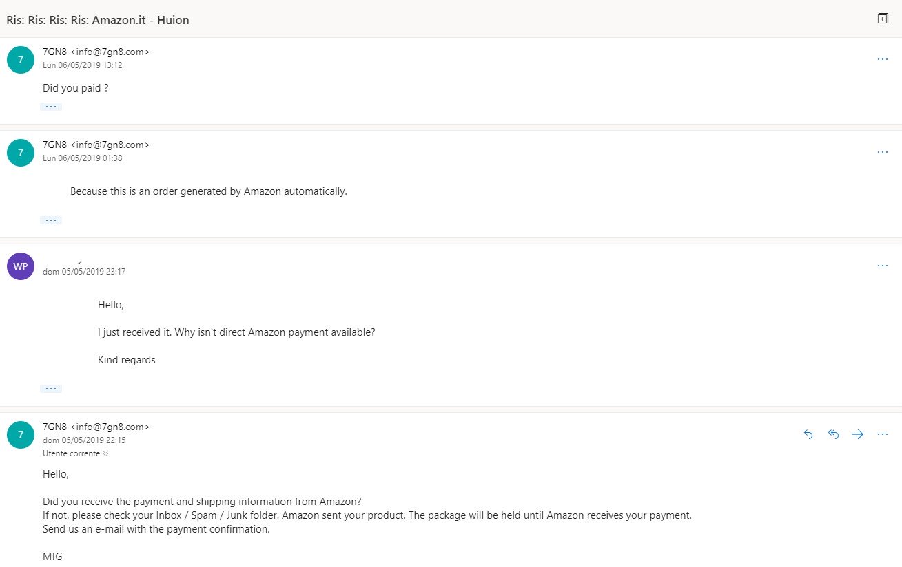 Pressioni dal truffatore Amazon